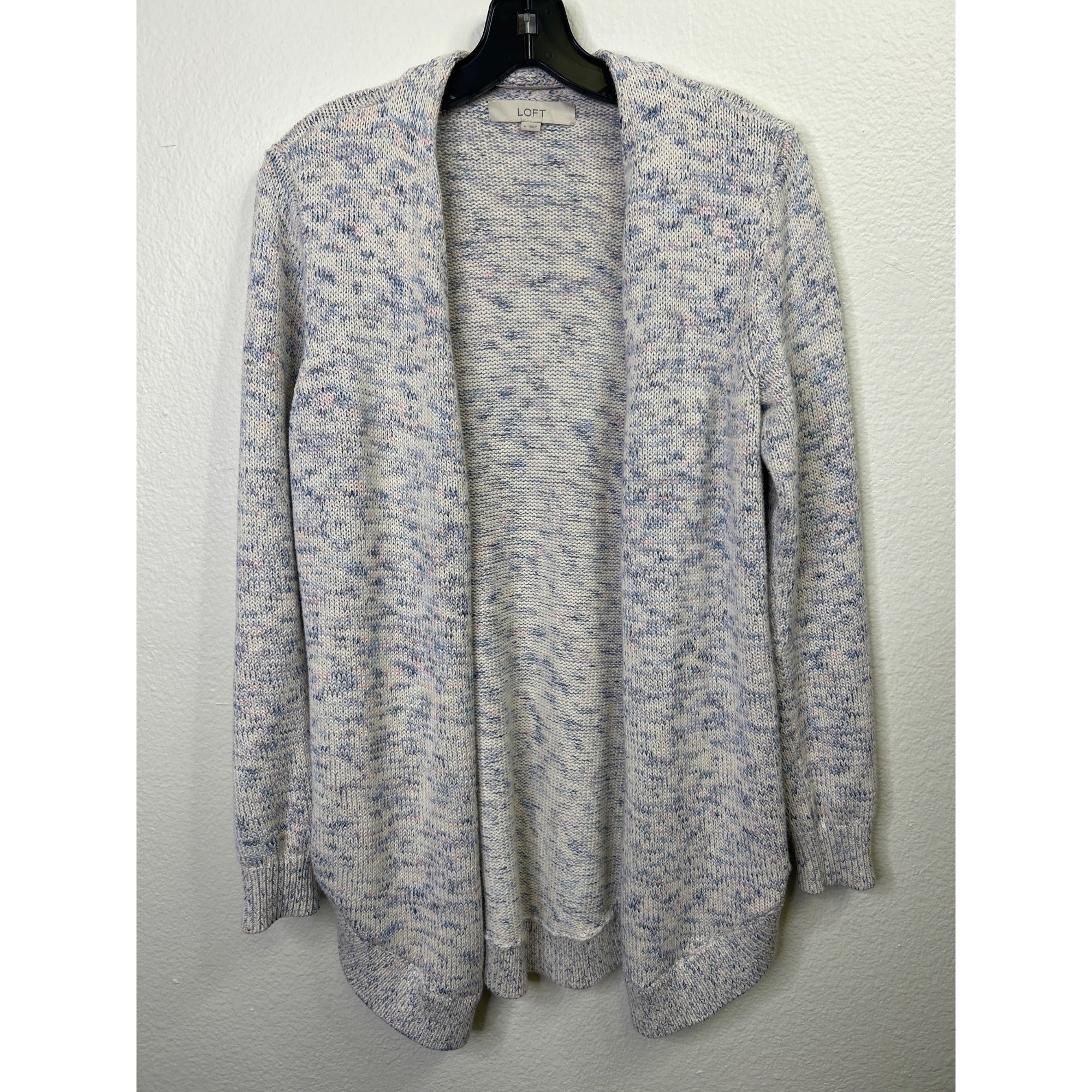 #1083 LOFT Women's Multicolor Knit Open Cardigan Sweater Size M Cotton Blend