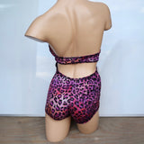 Handmade Animal Print Purple Tube Top Romper Women's Size XS/S