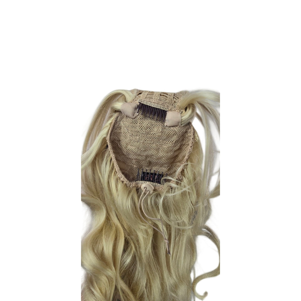 Blonde Wavy Clip-In Hairpiece With Adjustable Cap