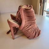 Cape Robbin "Drew" Corded Peep Toe Booties Mauve Pink Heels Women's Size 6