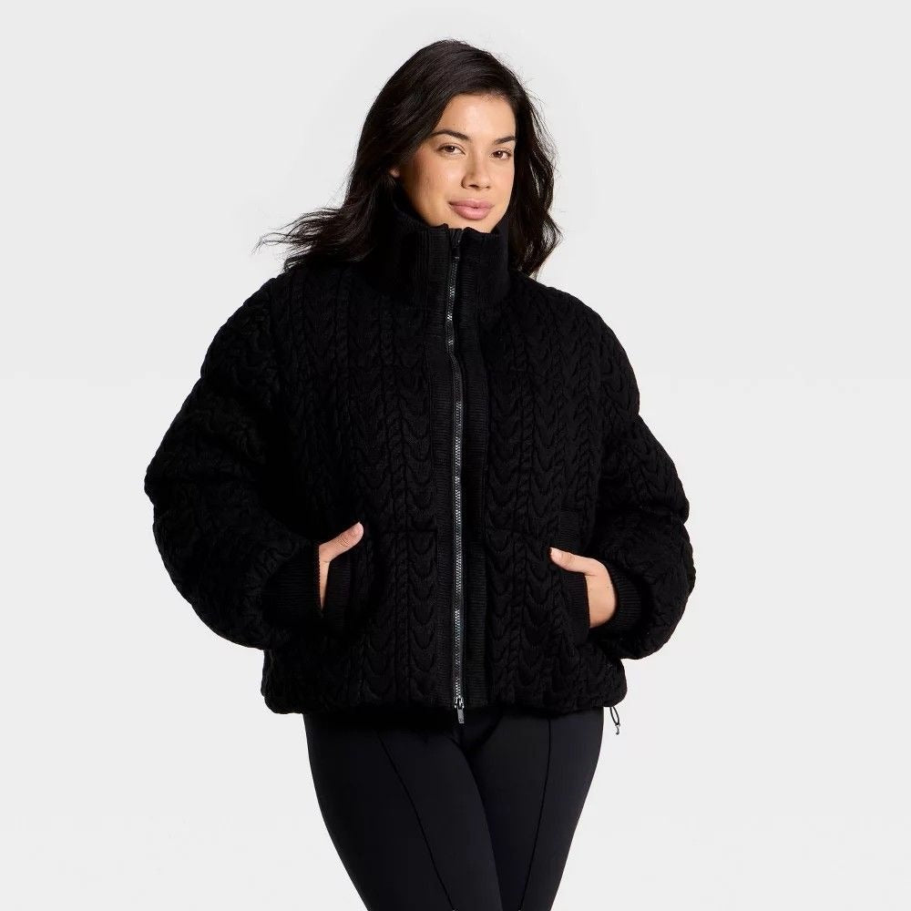 K-101  Women's Puffer Jacket - Black Size Medium