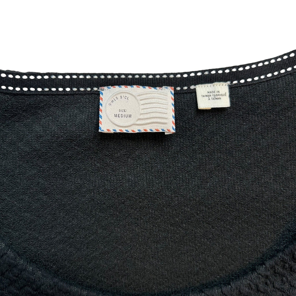 Textured Black Top With Side Zipper Detail Women's Size Medium by 9-H15 STCL
