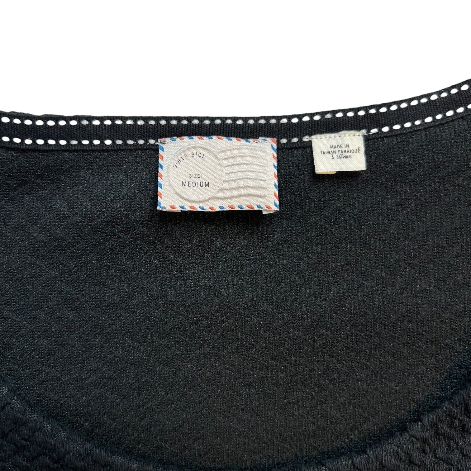 Textured Black Top With Side Zipper Detail Women's Size Medium by 9-H15 STCL