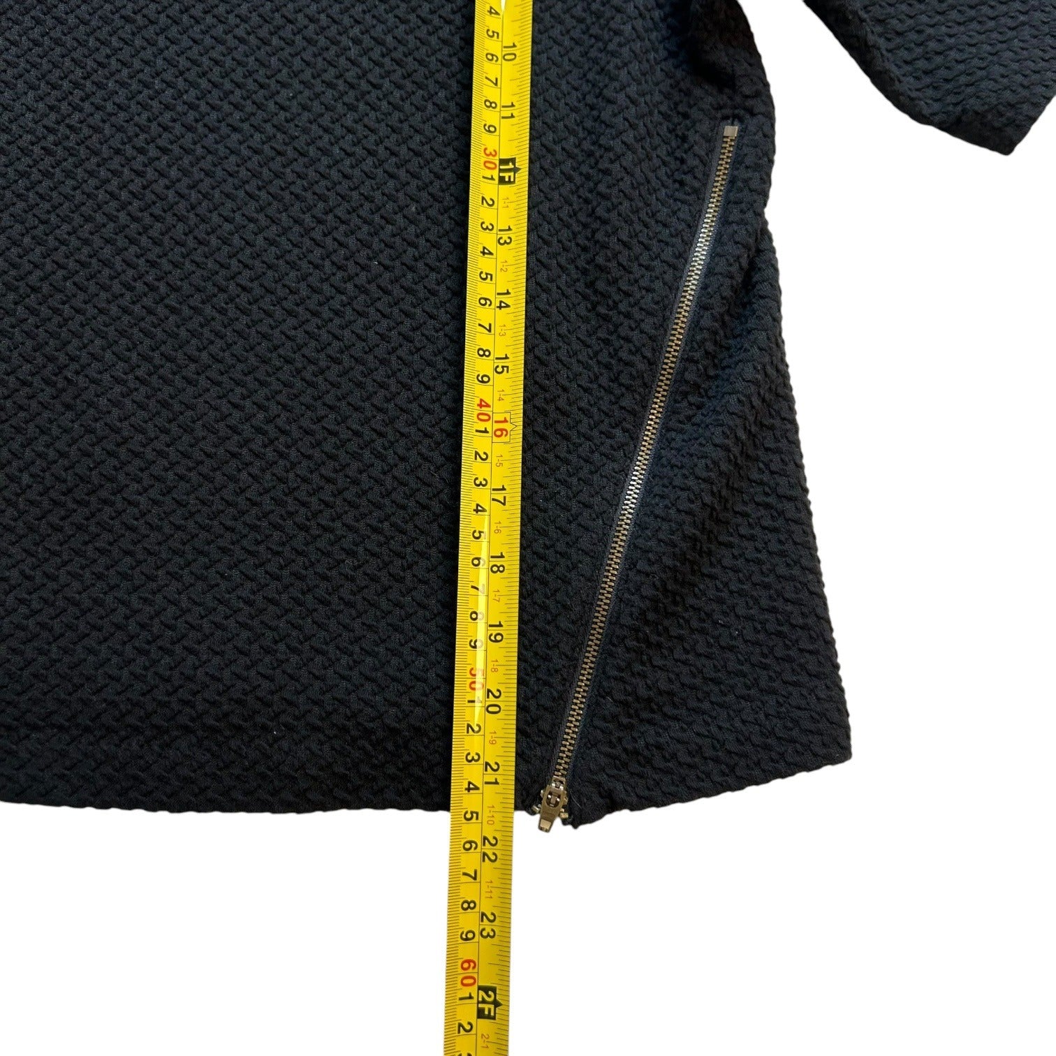 Textured Black Top With Side Zipper Detail Women's Size Medium by 9-H15 STCL