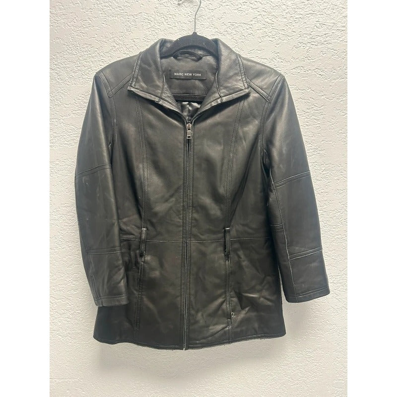 Marc New York Black Leather Jacket, Small