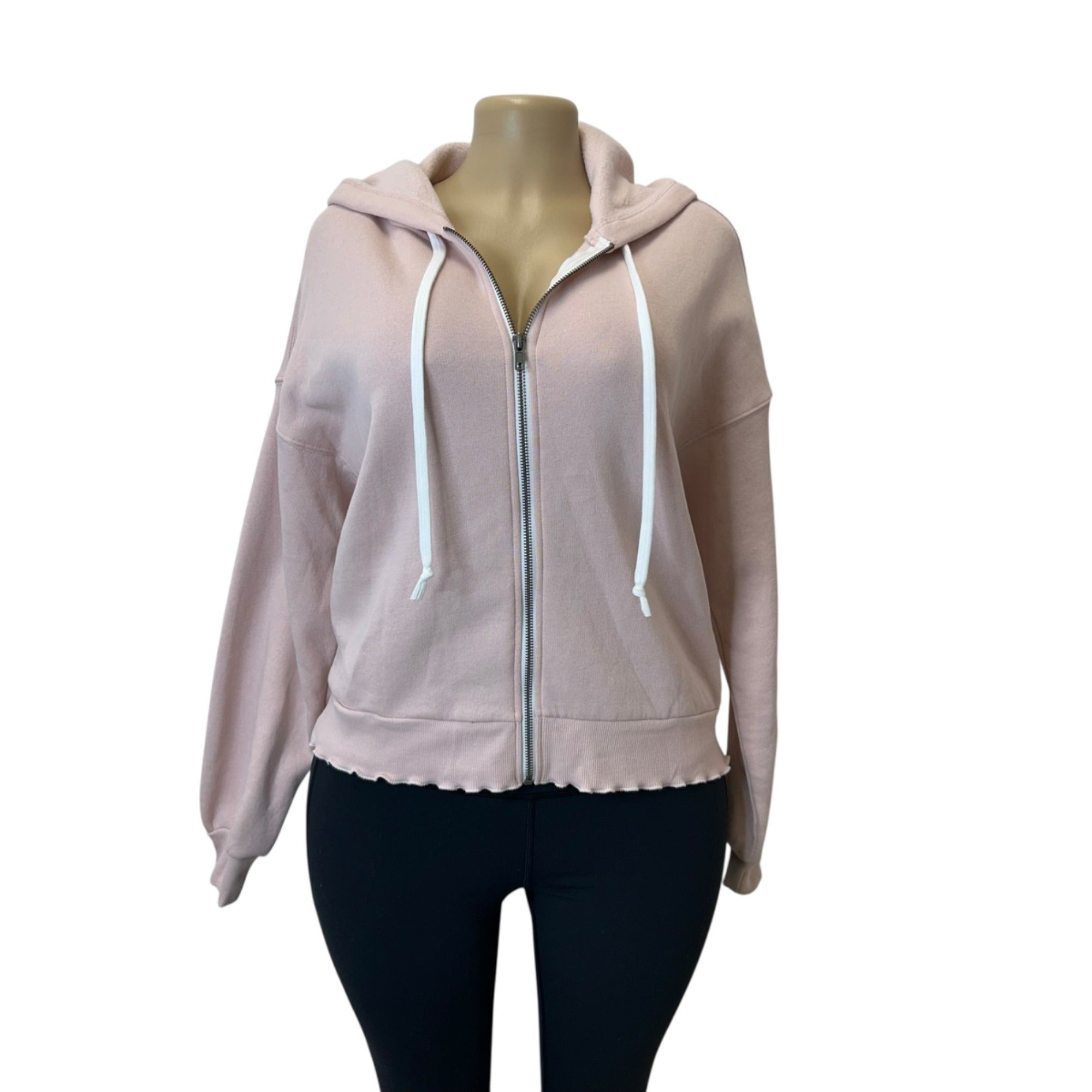K-88 Wild Fable Women's XXS Merrow Edge Hooded Zip-up Sweatshirt - Blush
