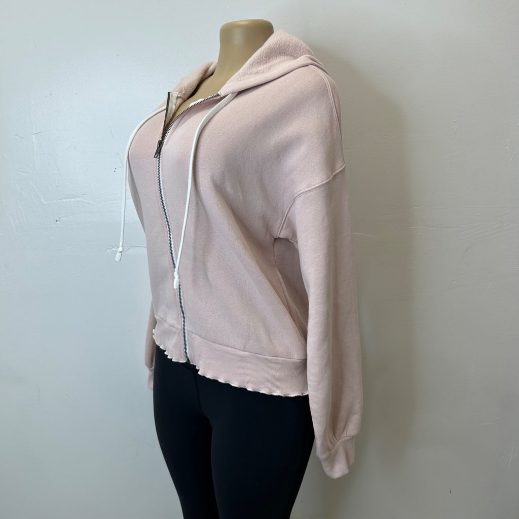 K-88 Wild Fable Women's XXS Merrow Edge Hooded Zip-up Sweatshirt - Blush