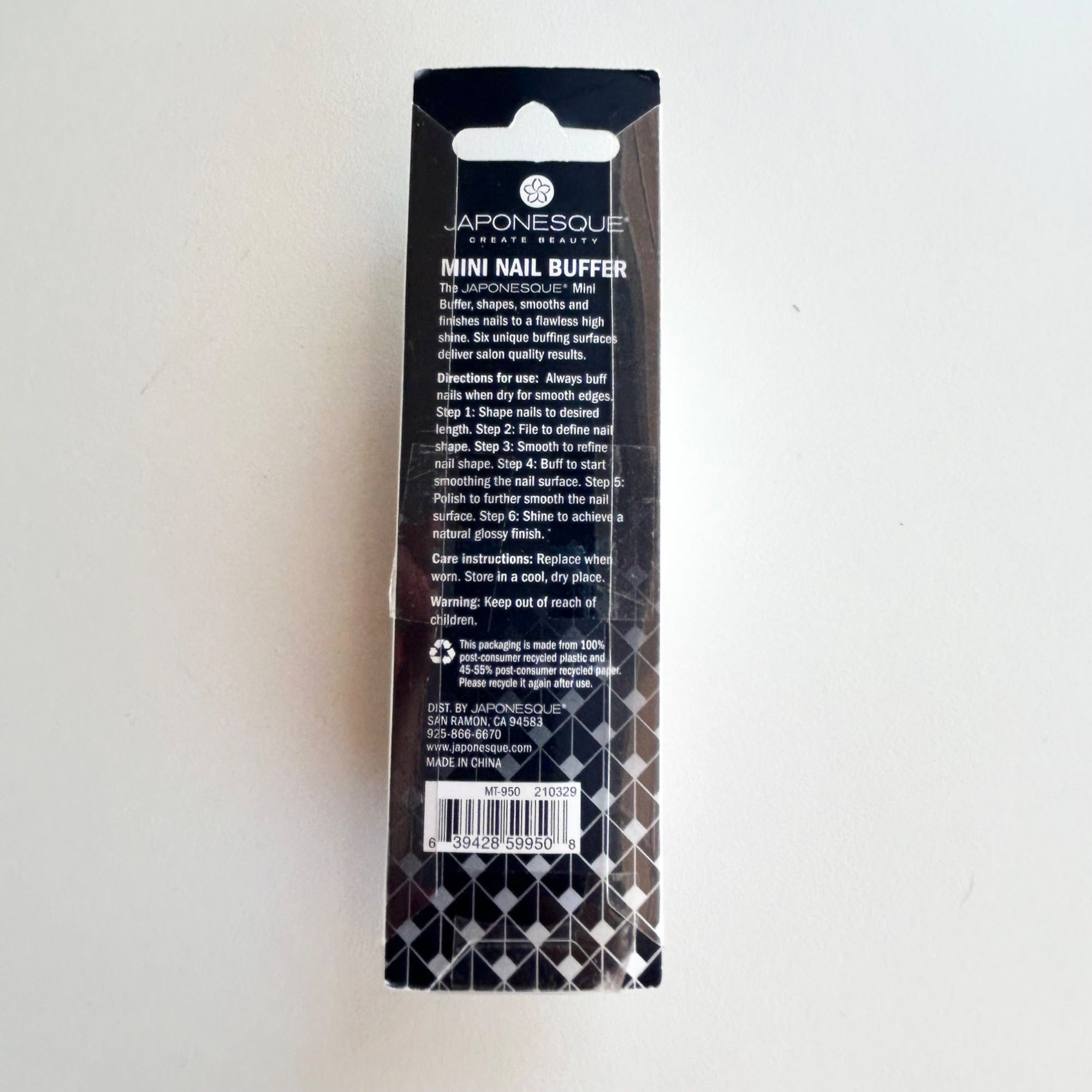 Japonesque 6 Sides Mini Nail Buffer; Shape, File, Smooth, Buff, Polish, Shine