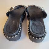 Forever Women's Size 5.5 /6 Black Studded Flip Flop Slide Sandals