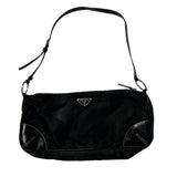 Prada Black Shoulder Purse Spazzolato-Trimmed Tessuto Pochette