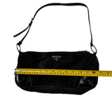 Prada Black Shoulder Purse Spazzolato-Trimmed Tessuto Pochette