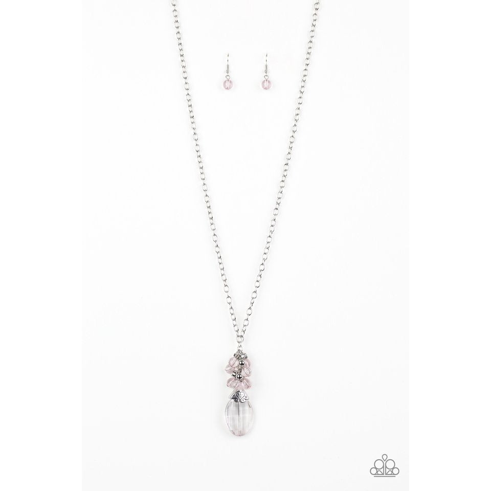 Crystal Cascade Pink Necklace by Paparazzi