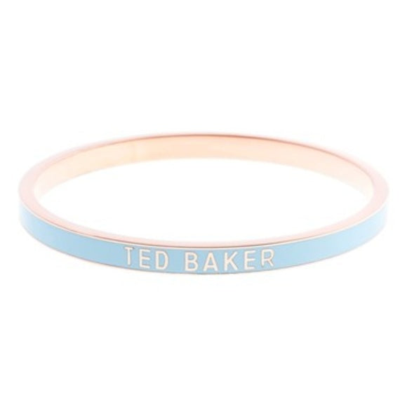 Ted Baker Clary Narrow Enamel Bangle, Rose Gold, Baby Blue
