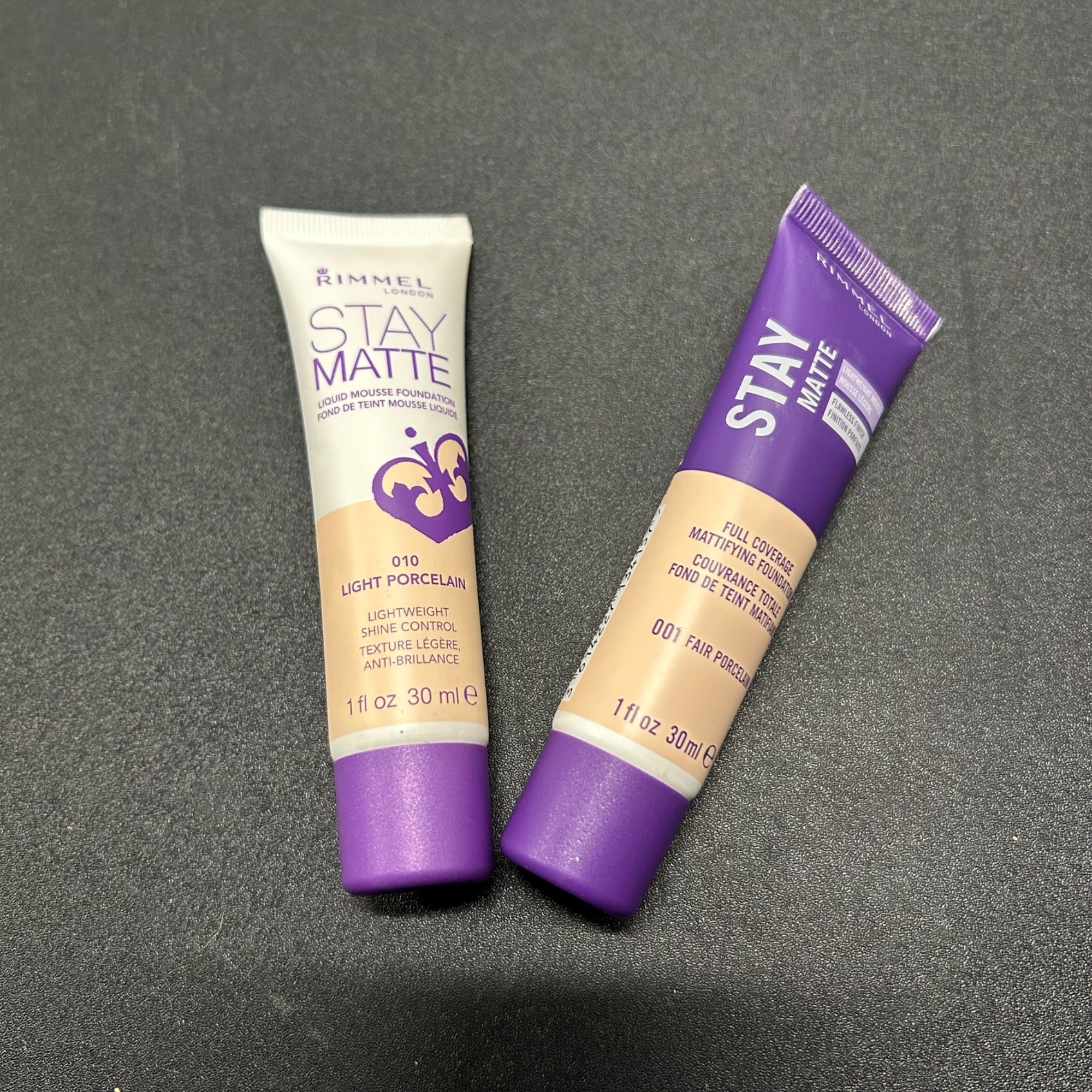 Rimmel London 2PK Stay Matte Foundation 010 Light & Fair Porcelain Shades