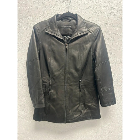 Marc New York Black Leather Jacket, Small