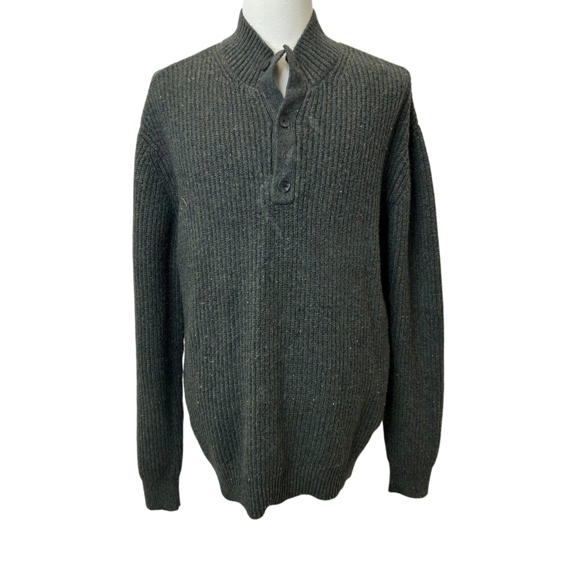 K-117 Goodfellow & Co Men's Ribbed Knit Pullover Sweater Dark Green Size Large
