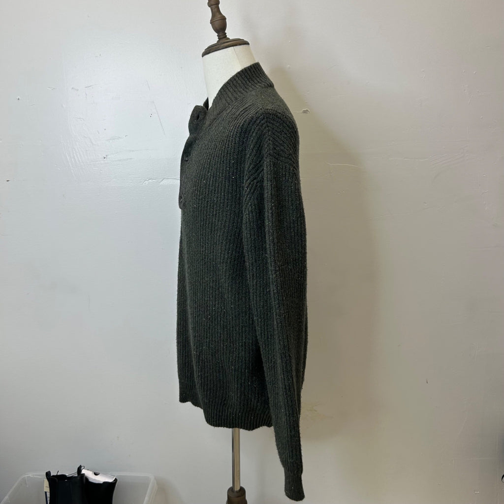 K-117 Goodfellow & Co Men's Ribbed Knit Pullover Sweater Dark Green Size Large