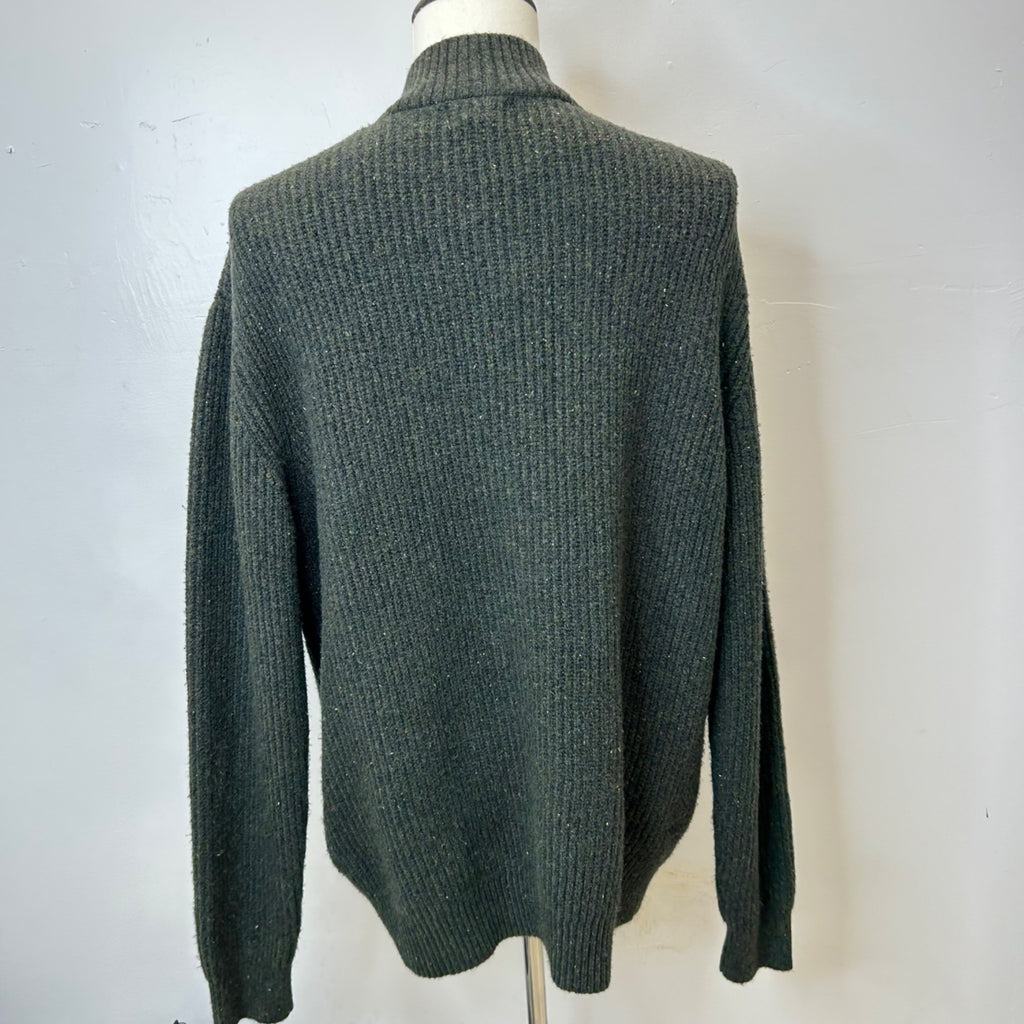 K-117 Goodfellow & Co Men's Ribbed Knit Pullover Sweater Dark Green Size Large