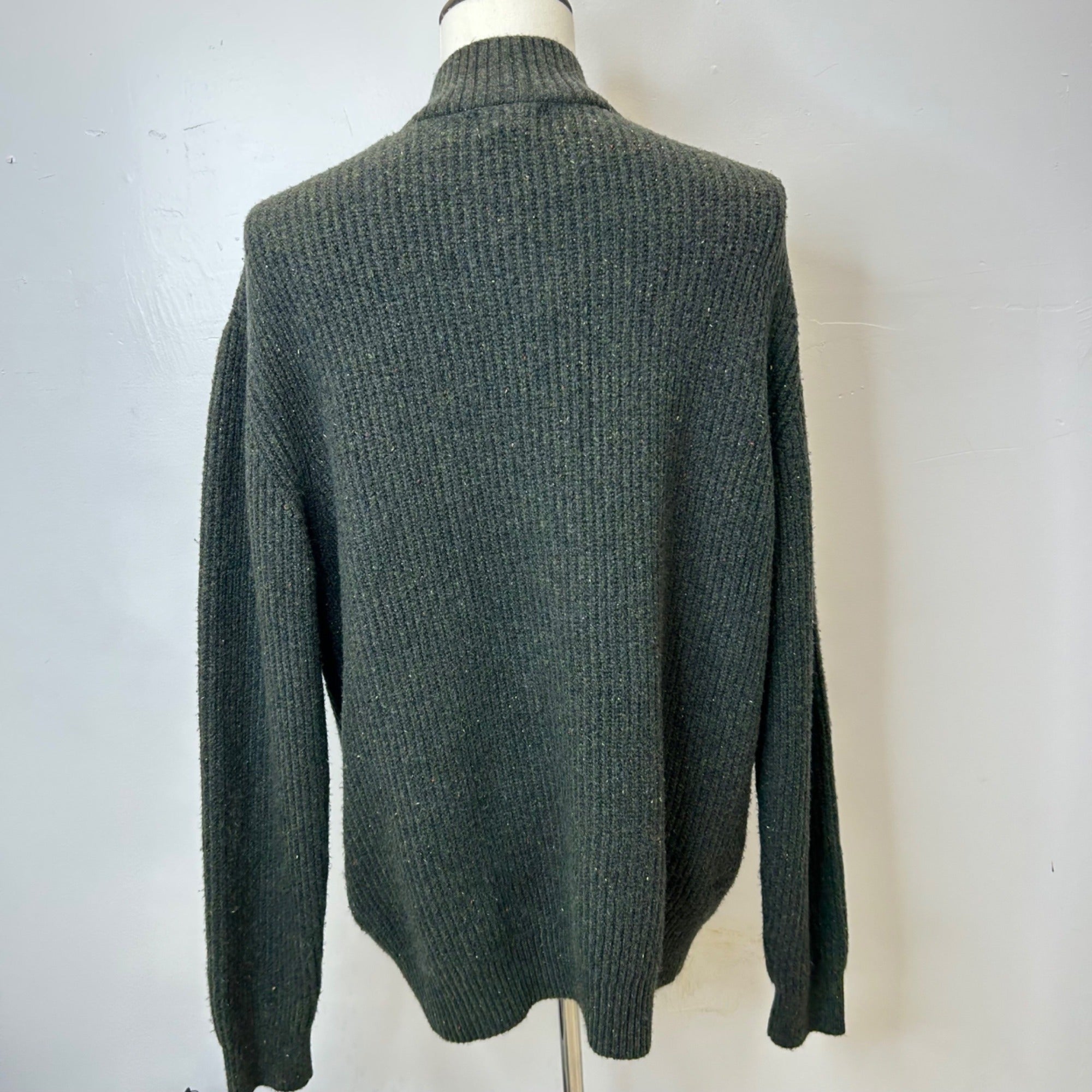 K-117 Goodfellow & Co Men's Ribbed Knit Pullover Sweater Dark Green Size Large