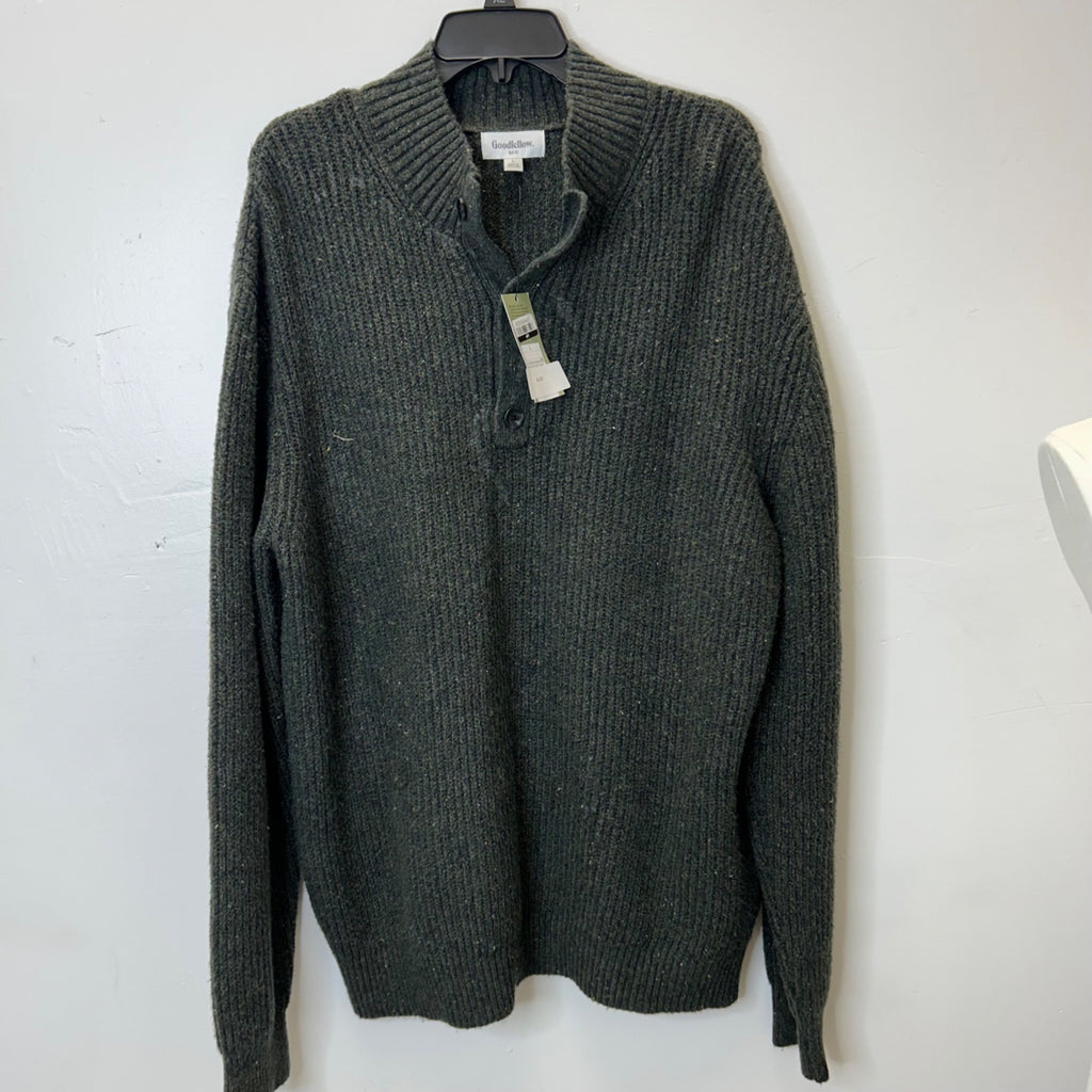 K-117 Goodfellow & Co Men's Ribbed Knit Pullover Sweater Dark Green Size Large