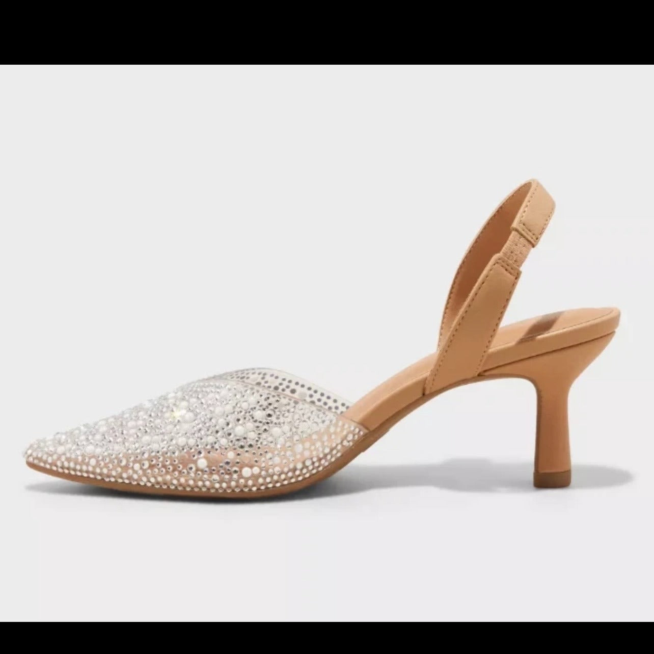 K-46 A New Day Isabel Embellished Slingback Kitten Heels Size 6