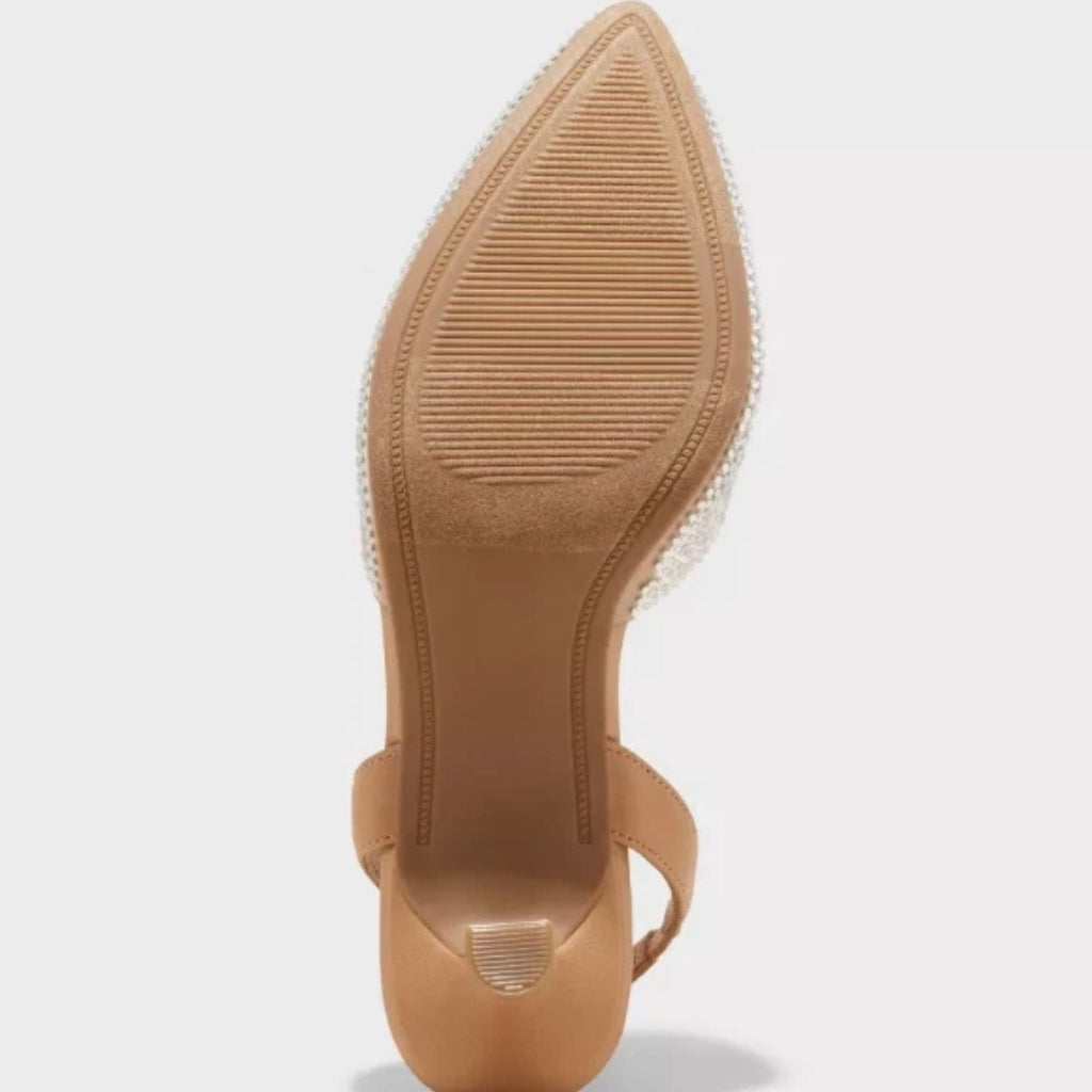 K-46 A New Day Isabel Embellished Slingback Kitten Heels Size 6