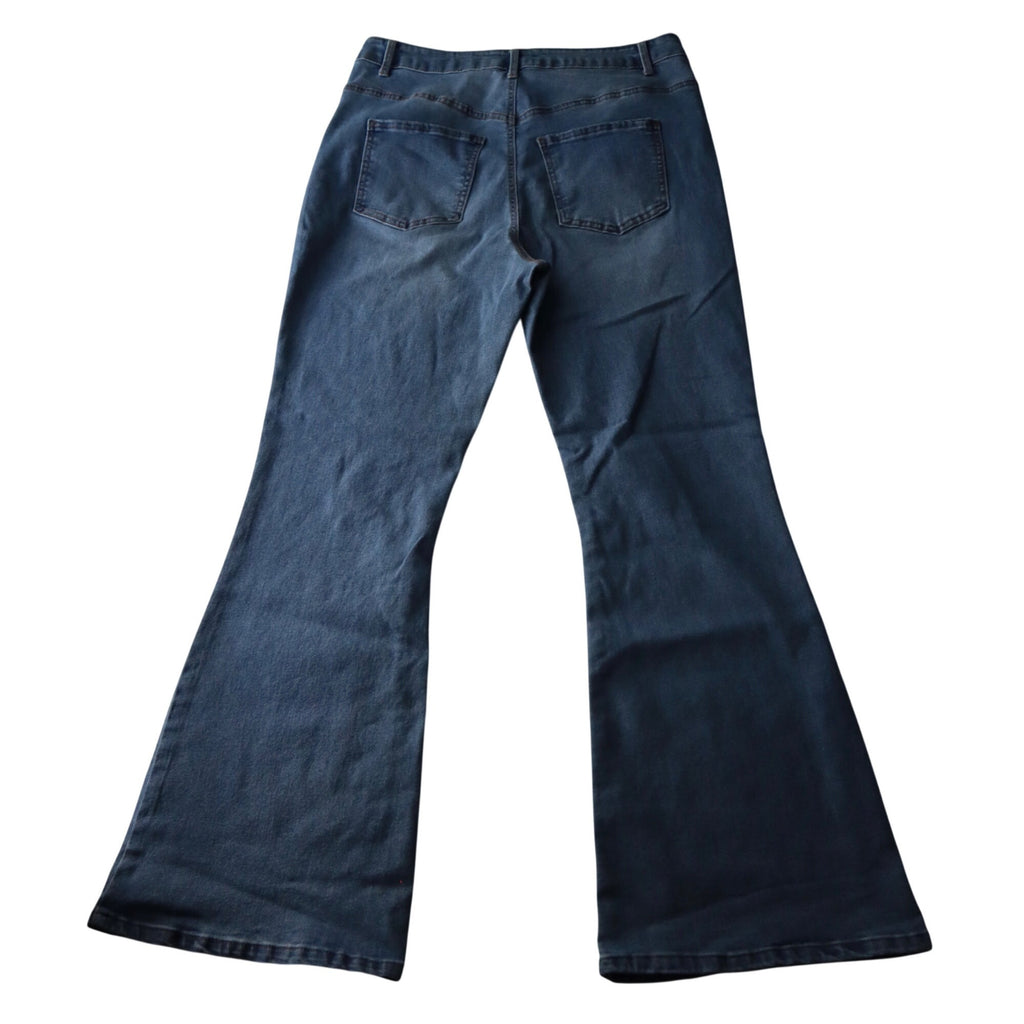 #925 Refuge Denim Austin Retro Style Flared Women's Jeans Blue Size 15