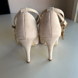 Just Fab "Repunzel" Nude Tan Closed Toe Pumps, 4" Heels Women's Size 6.5