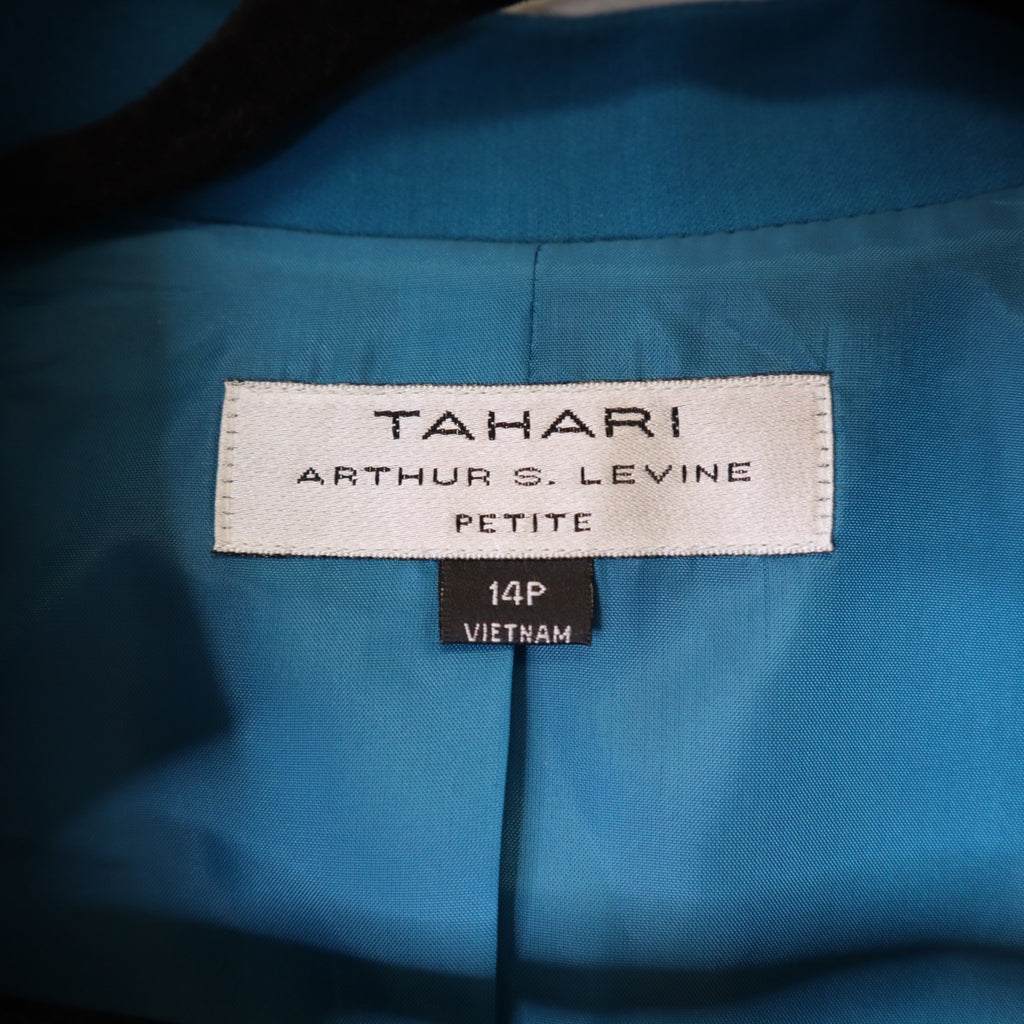 DG-181 Tahari Arthur S. Levine Women's Blazer & Skirt Suit Teal Petite Size 14P
