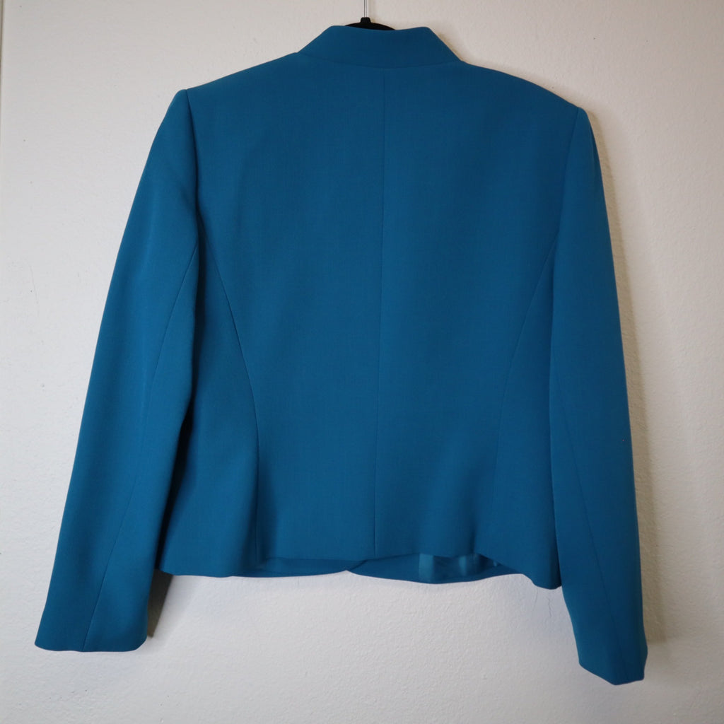 DG-181 Tahari Arthur S. Levine Women's Blazer & Skirt Suit Teal Petite Size 14P