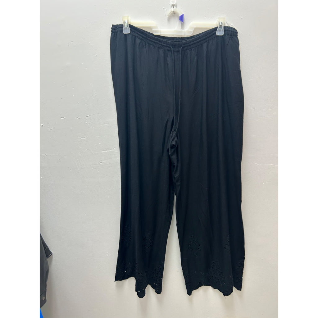 K-142 Future Collective Women's XXL Black High-Rise Wide Leg Pull-on Pants
