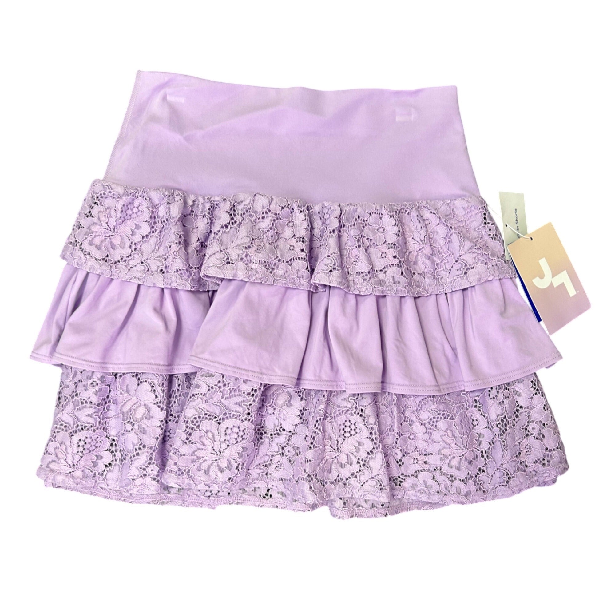 K-310 JoyLab Lavender Tiered Ruffle Lace Skirt With Built-In Shorts Size XS NWT