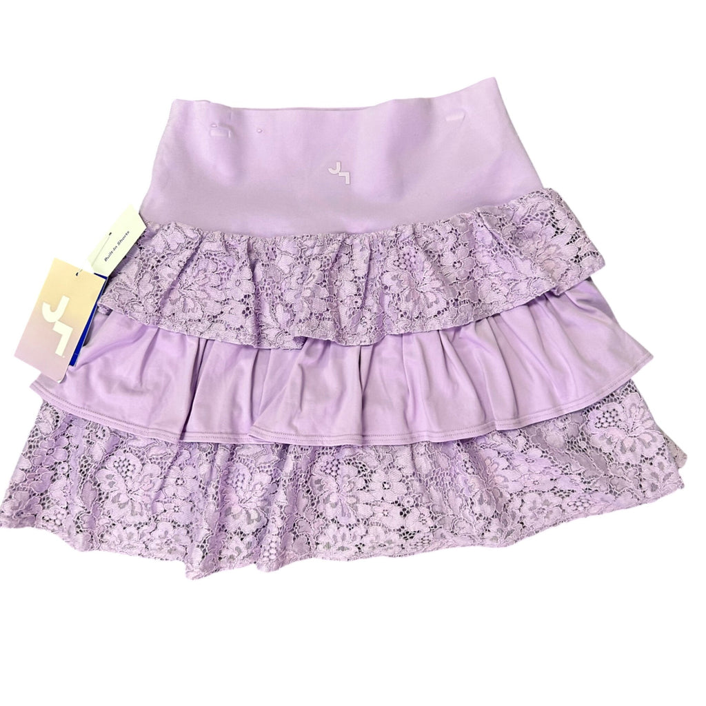 K-310 JoyLab Lavender Tiered Ruffle Lace Skirt With Built-In Shorts Size XS NWT