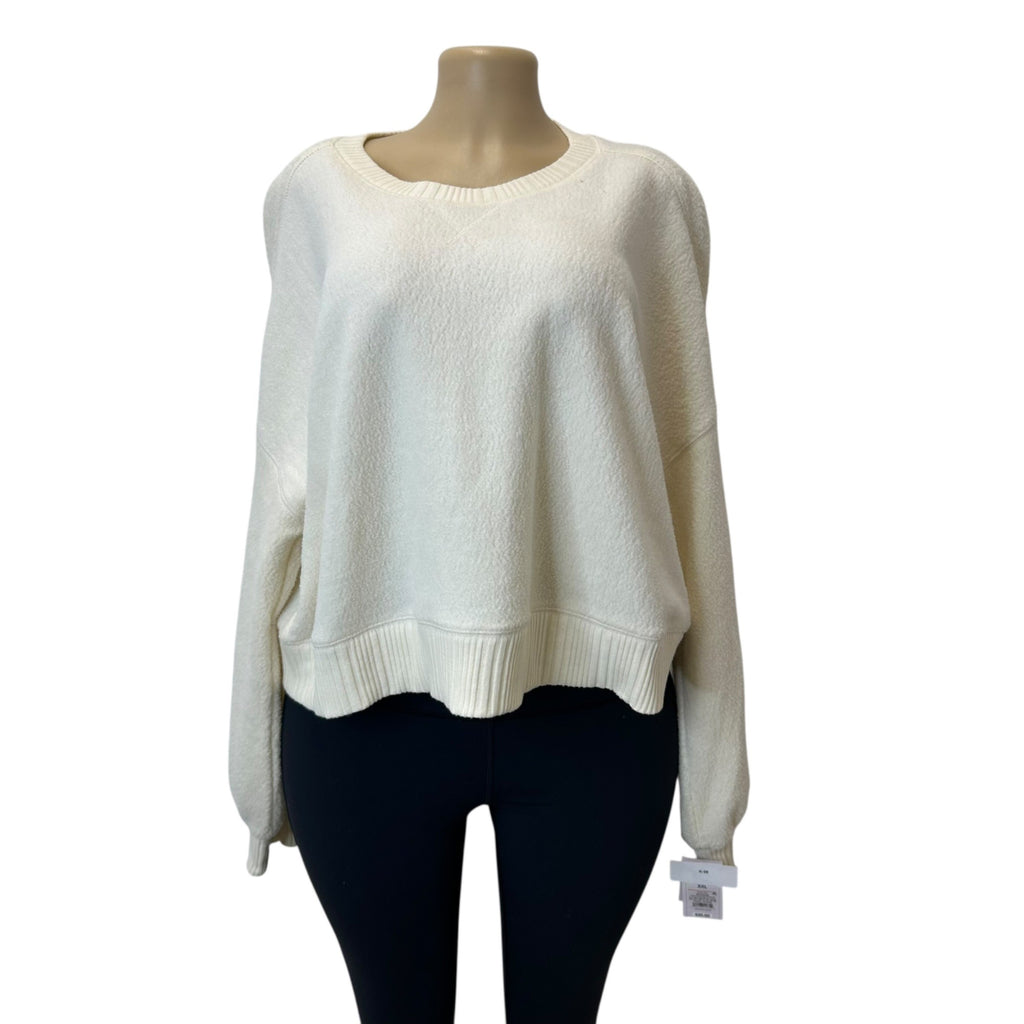 K-98 Auden Women's Teddy Pullover Sweatshirt - White Size XXL
