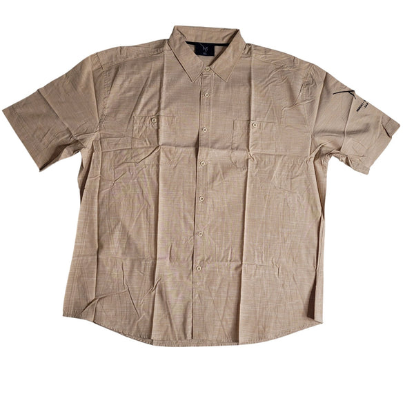 The M Resort Tan Button-Down T-Shirt Men's Size XL