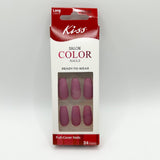 Kiss Color " Swish Swish" LONG Press on Nails Purple Coffin Shape Nails, 24 CT