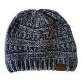 C.C Gray Knitted Adult Beanie, Unisex Winter Hat