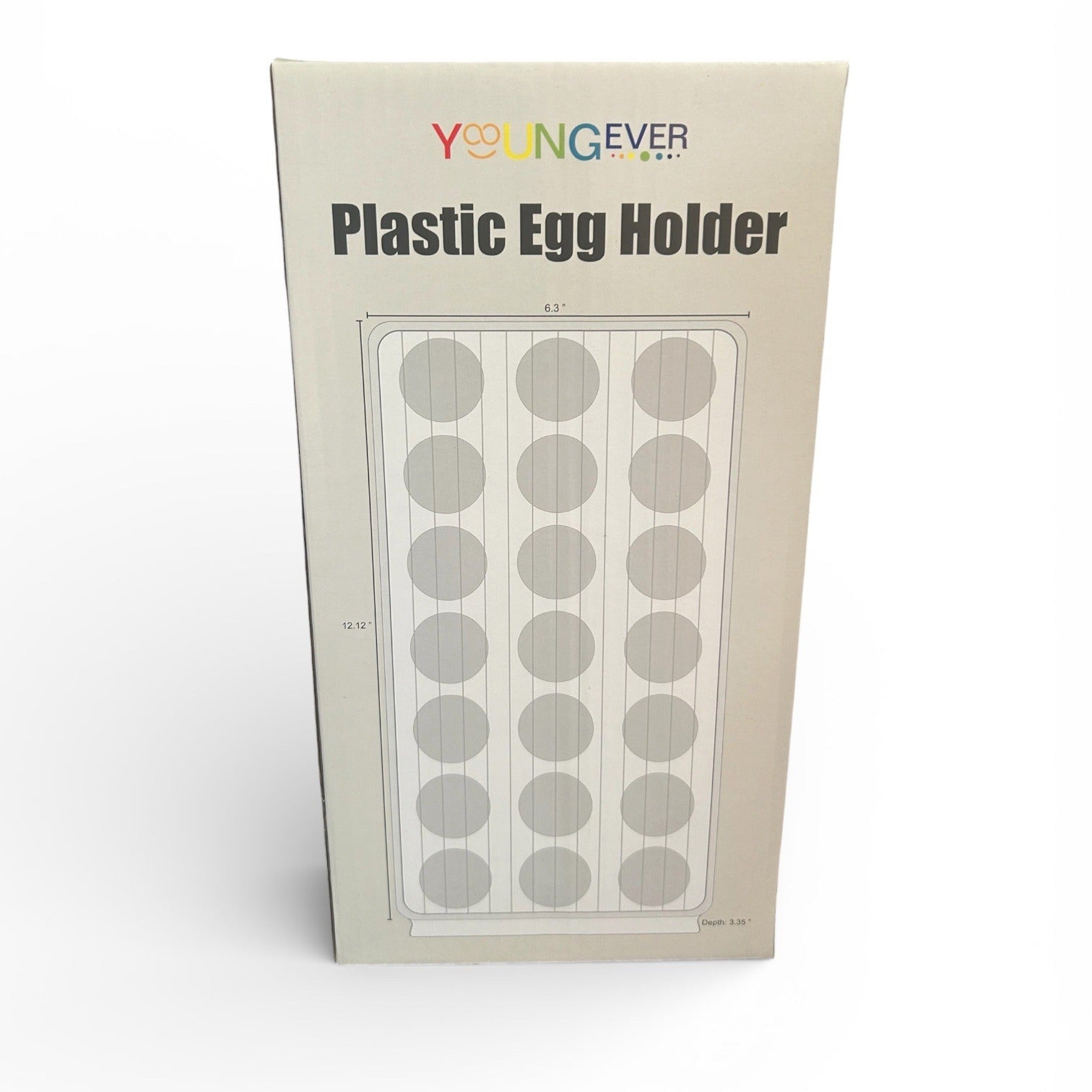 YoungEver Plastic Egg Holder 24-Count Refrigerator Organizer Tray With Lid