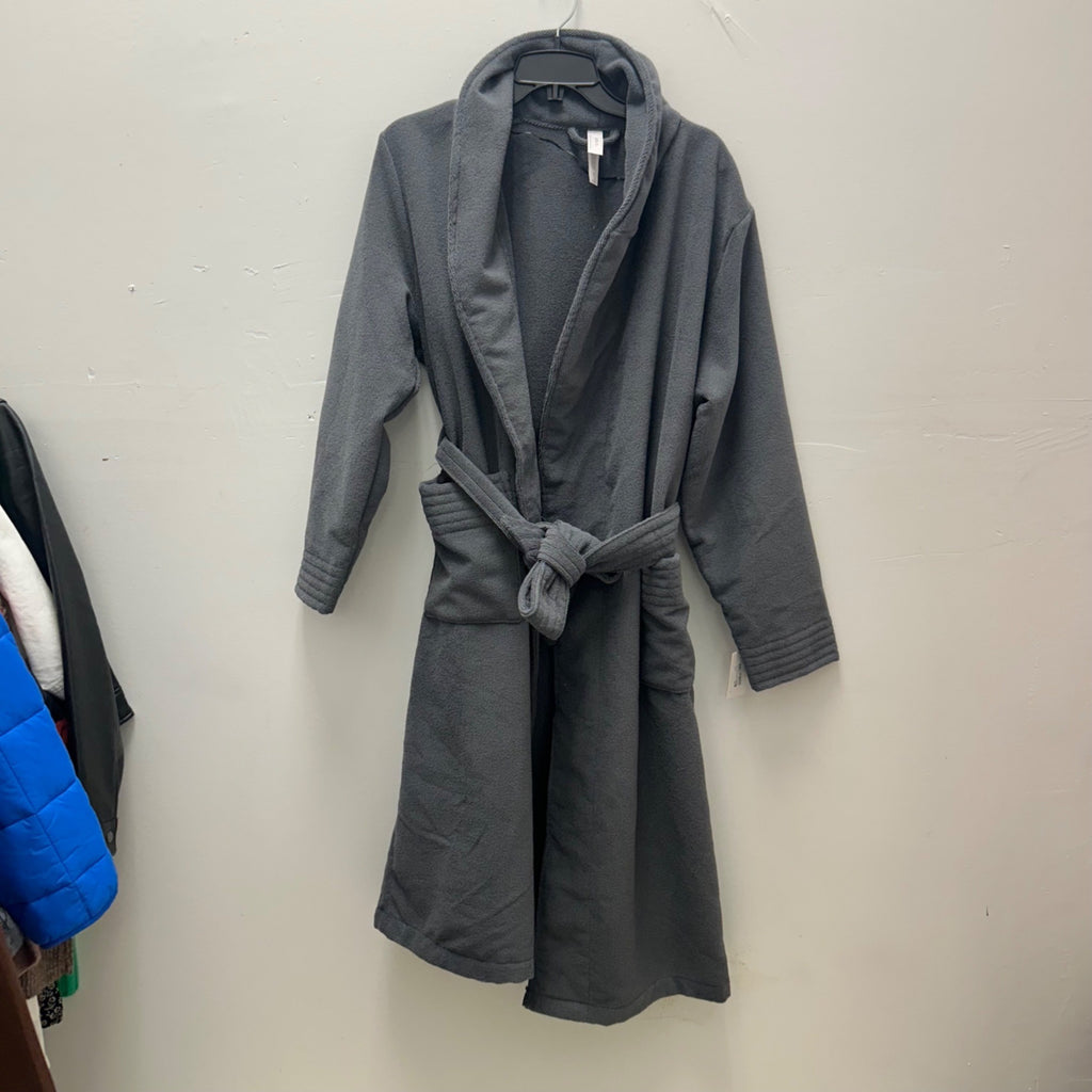 K-183 Auden Women's Terry Bath Robe Dark Gray M/L: Heavyweight Knit