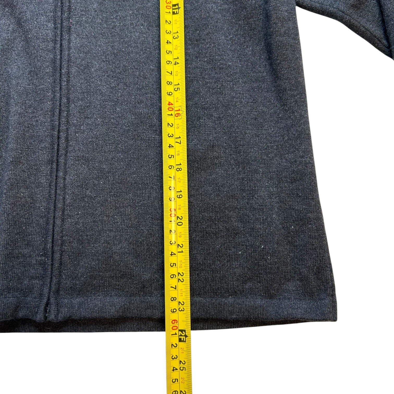 Liz Claiborne Women's Petite Large Gray with Multi-color Zip Up Knit Sweater