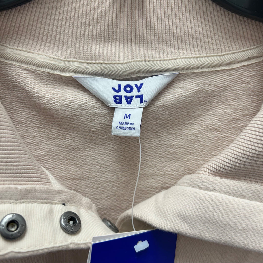 K-184 JoyLab Women's Medium Henley French Terry Sweatshirt - Tan