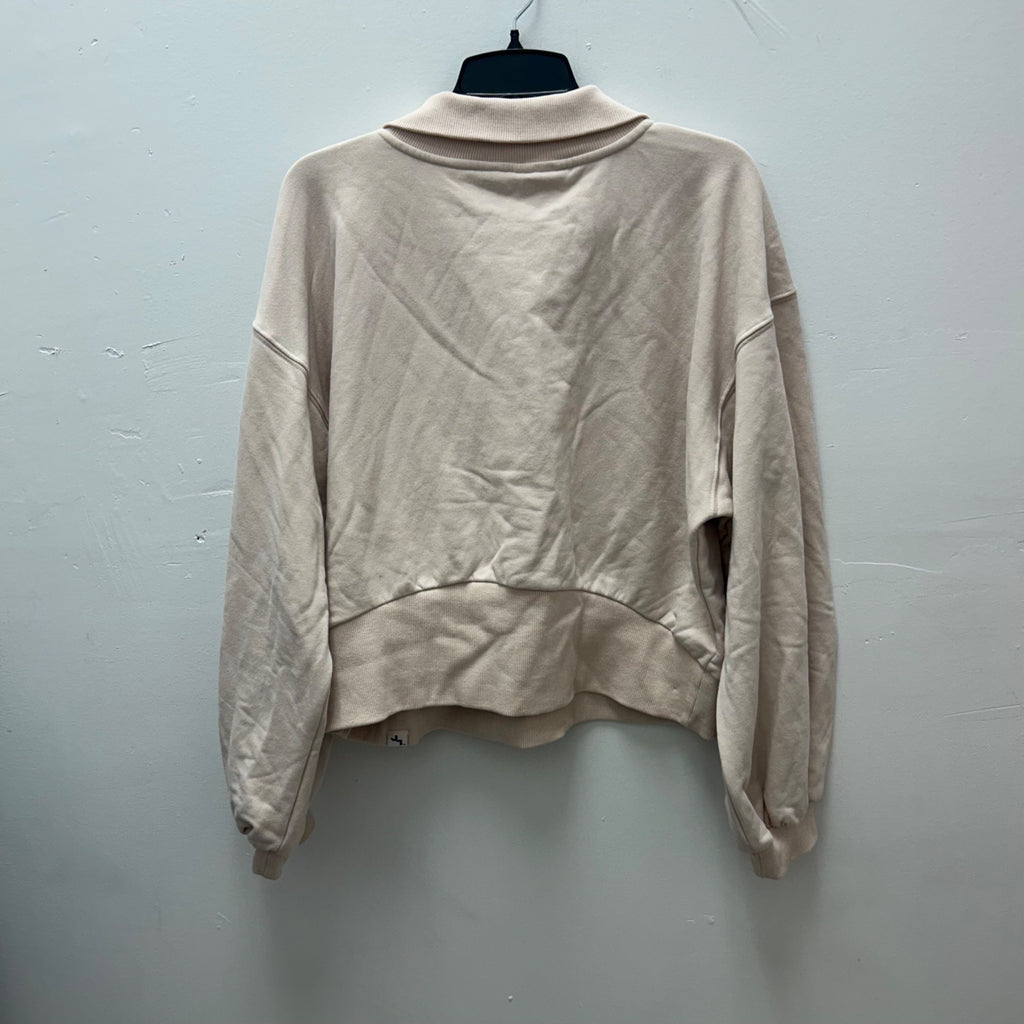 K-184 JoyLab Women's Medium Henley French Terry Sweatshirt - Tan