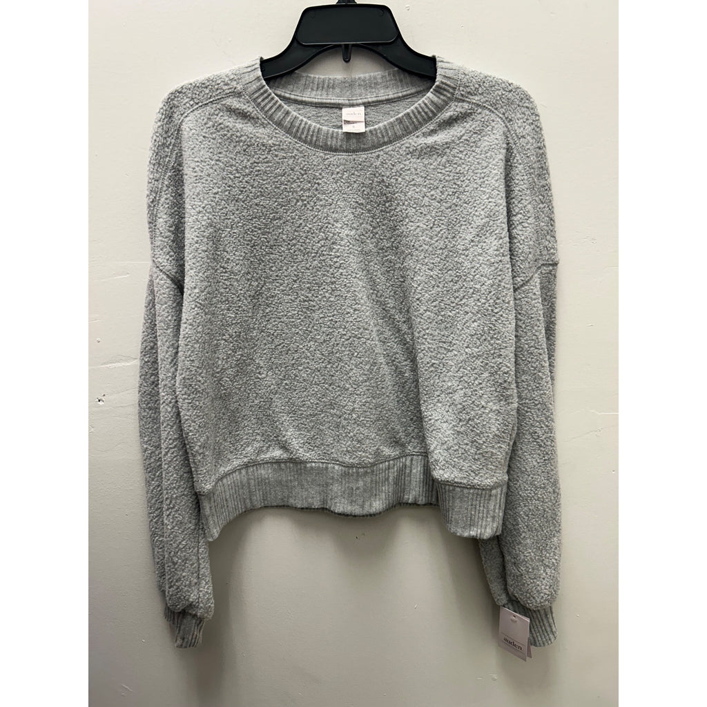 K-231 Auden  Cozy Textured Fleece Pullover Sweatshirt Gray Women's Size Small