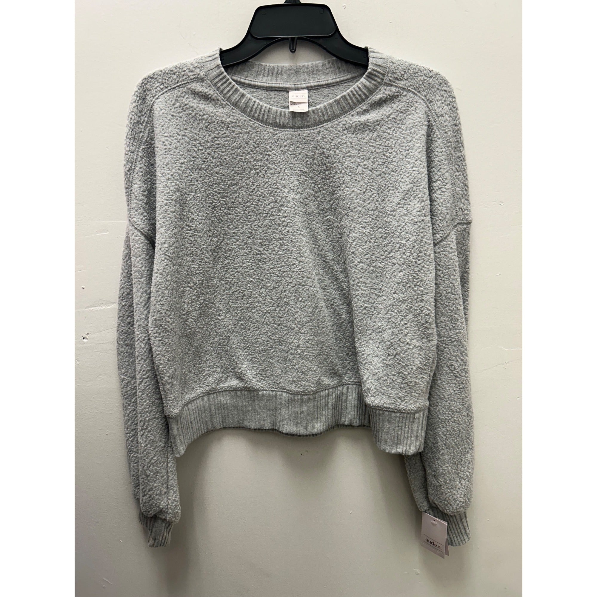 K-231 Auden  Cozy Textured Fleece Pullover Sweatshirt Gray Women's Size Small