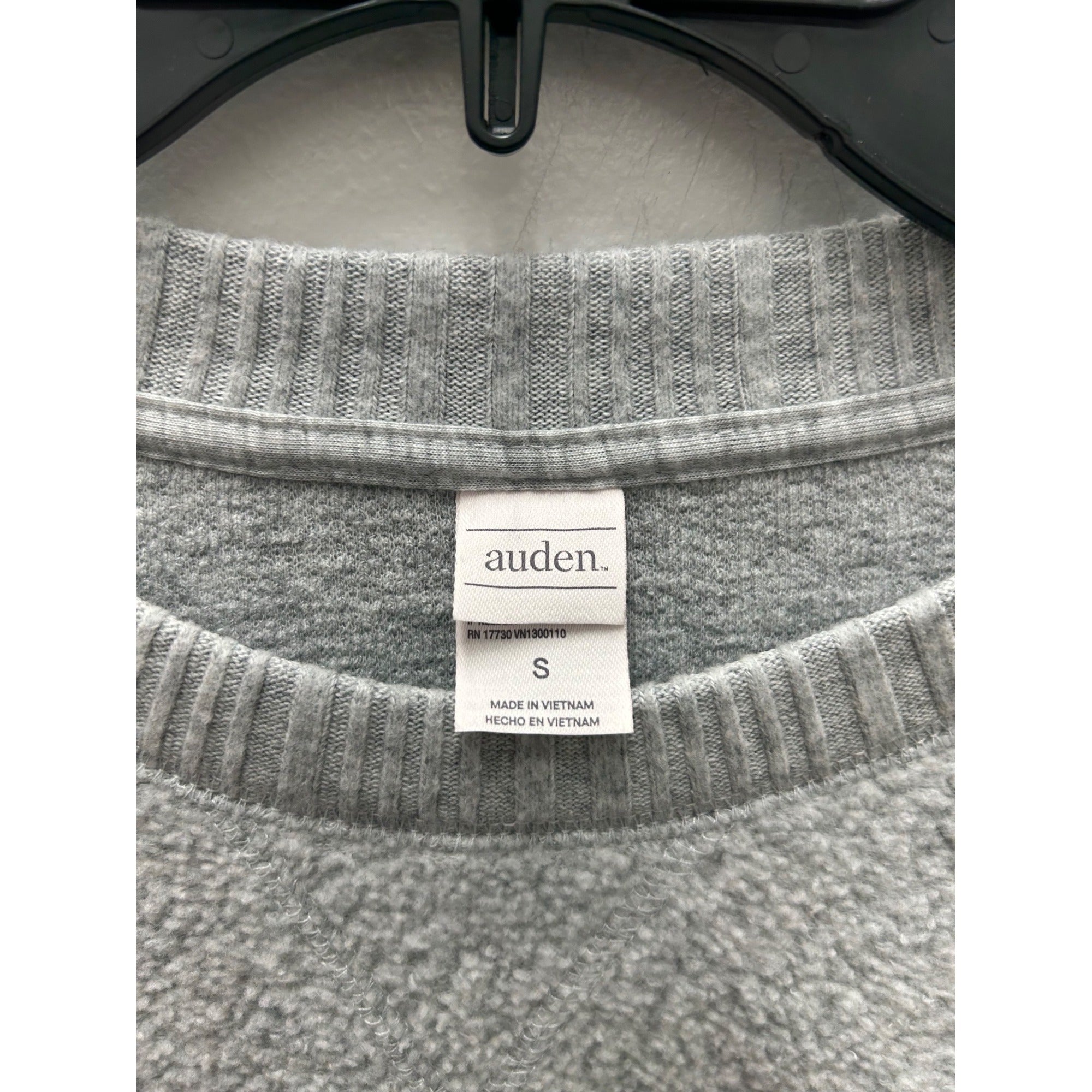 K-231 Auden  Cozy Textured Fleece Pullover Sweatshirt Gray Women's Size Small