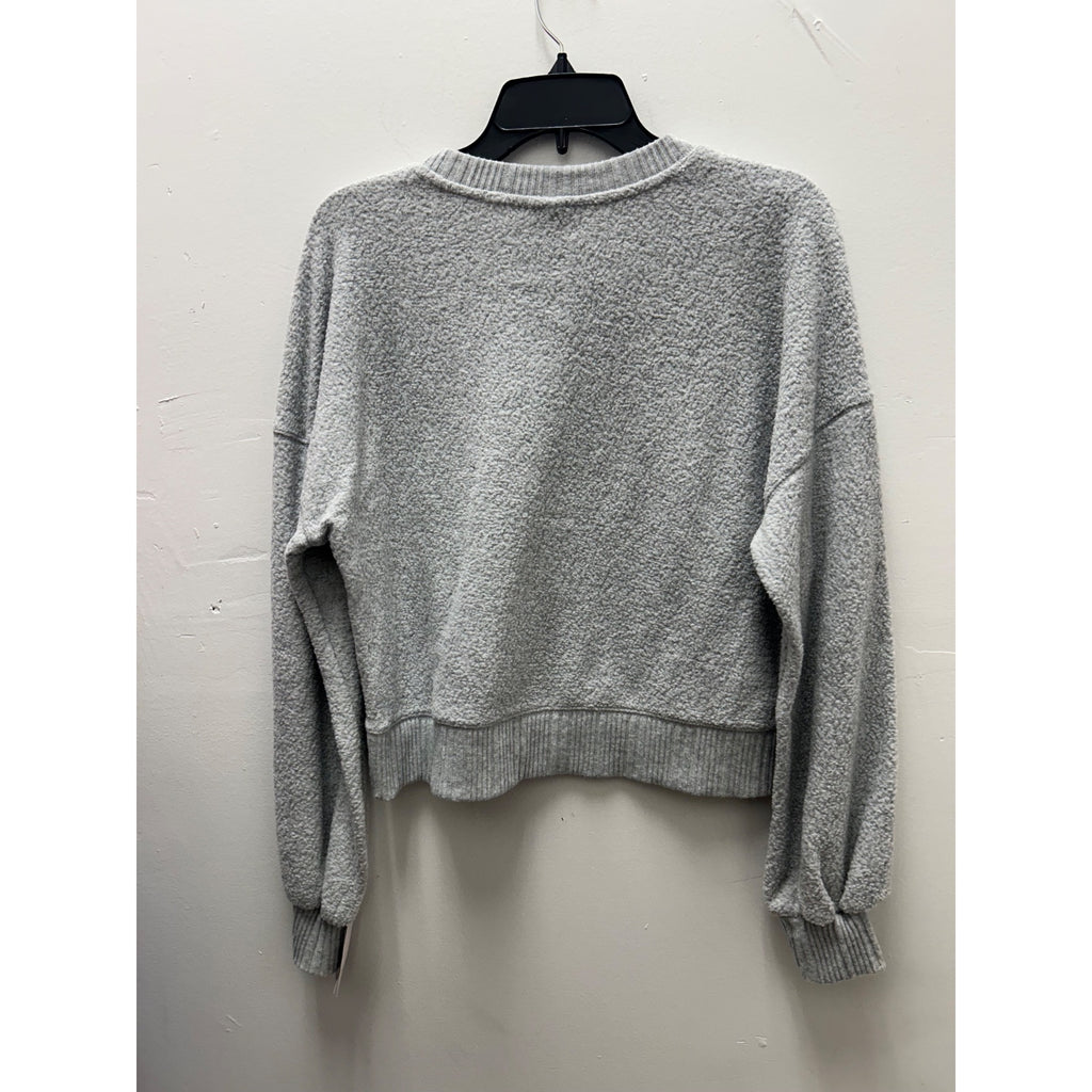 K-231 Auden  Cozy Textured Fleece Pullover Sweatshirt Gray Women's Size Small