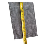 Women's Size Small Gray Plaid Linen Capri Trouser Pants with Drawstrings