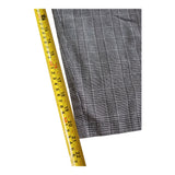 Women's Size Small Gray Plaid Linen Capri Trouser Pants with Drawstrings