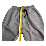 Women's Size Small Gray Plaid Linen Capri Trouser Pants with Drawstrings