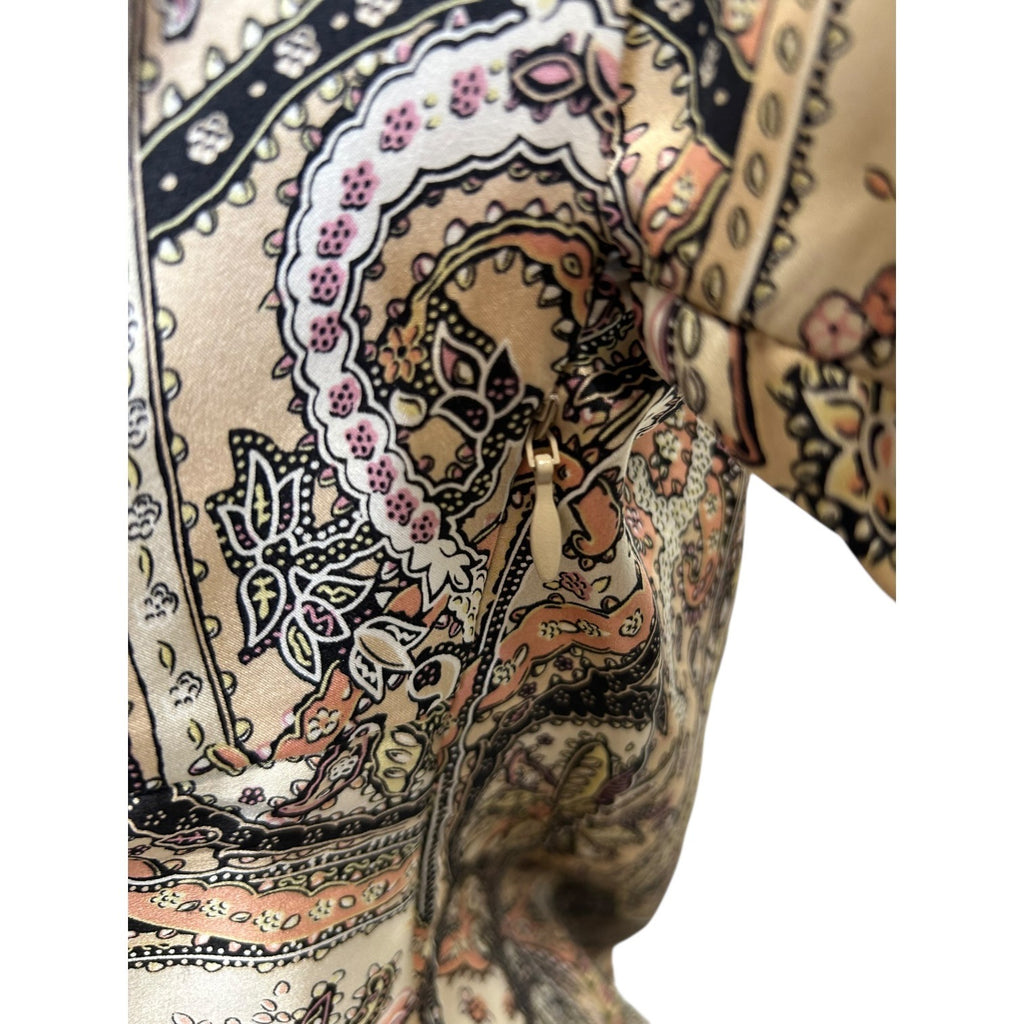 TG-25 Anne Klein Essentials Women's Paisley Print Silk Blouse Size 10